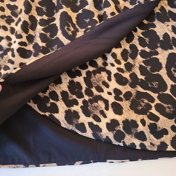Vince Camuto Womens Leopard Print Elastic Waist Skirt Large - Picture 5 of 9